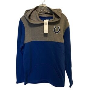 NWT NFL Team Apparel Indianapolis Colts Mens Med Blue Gray Colorblock Hoodie NWT